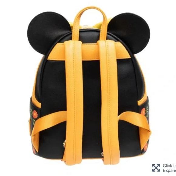 Loungefly Minnie Mouse Dia de los Muertos Sugar Skull Mini-Backpack - Picture 6 of 9
